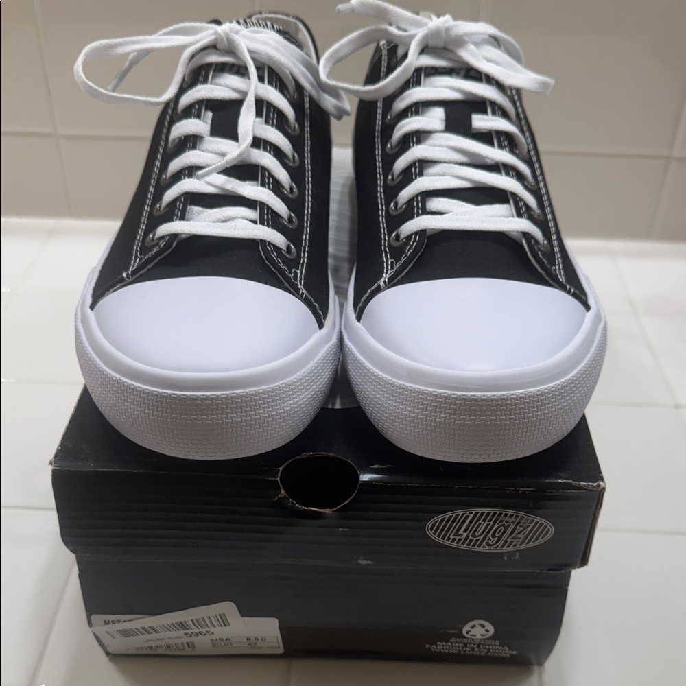 Lugz Black and White High-Top Sneakers